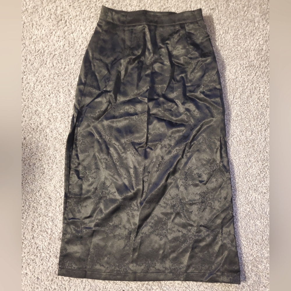 Black Satin Maxi Skirt